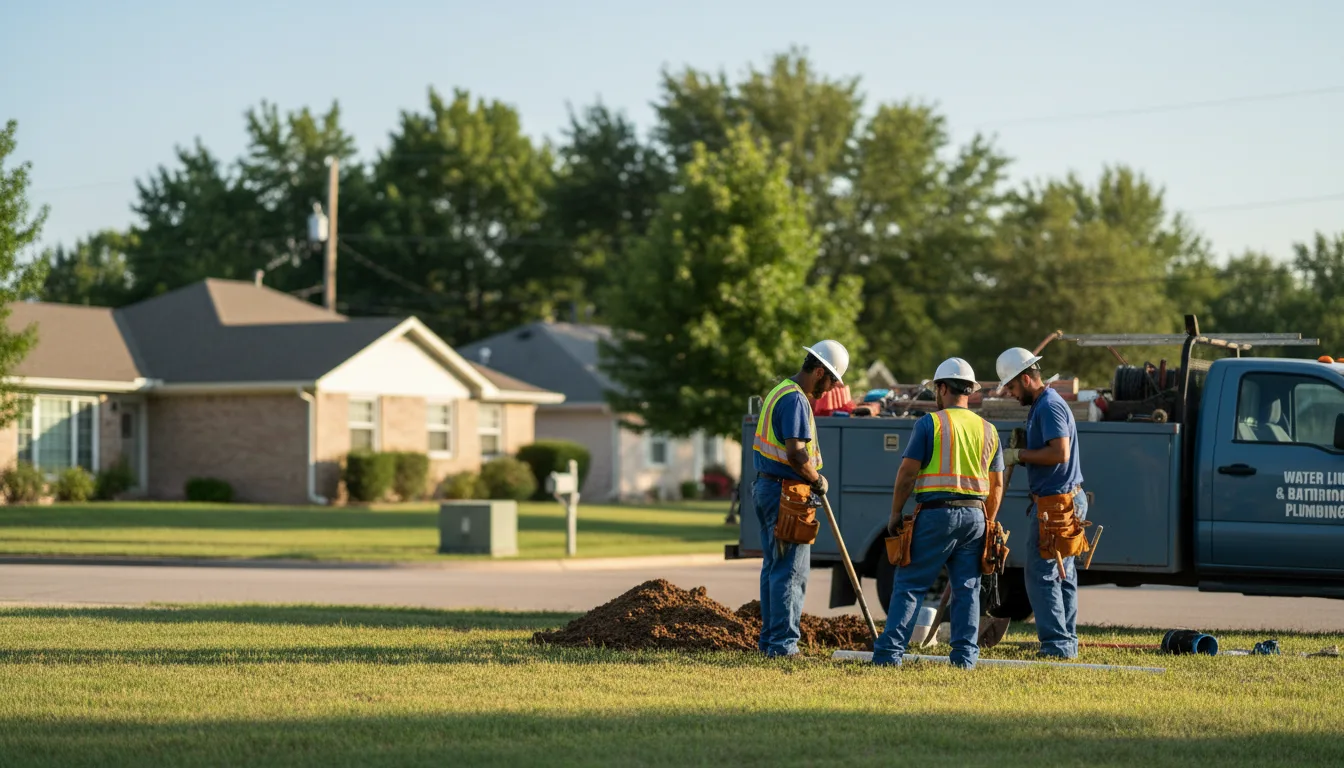 Residential water line and bathroom plumbing service in Concord, PA